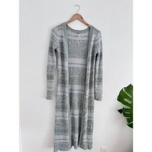 Free People Cardigan Green Ribbed Duster Cozy Up Maxi Dress Size Small